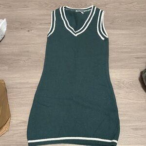Hollister Dark Green Sleeveless Dress with White Accents